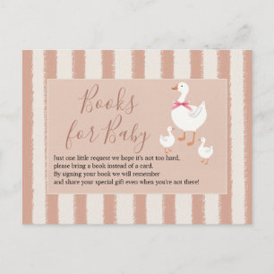 Dusty Pink Striped Little Goose Books for Baby Postkarte