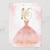 Dusty pink Sweet 16 Einladung (Vorne/Hinten)