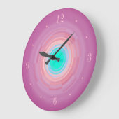Dusty Pink Swirl/ Aqua Green Center> Wall Clock Große Wanduhr (Winkel)