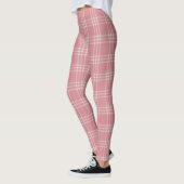 Dusty Pink Tartan Kariertes Muster Leggings (Links)