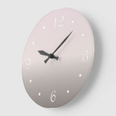 Dusty Pink Taupe Gradient Minimal Große Wanduhr (Winkel)