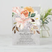 Dusty Pink Terracotta Florenz Feier des Lebens Einladung (Stehend Vorderseite)
