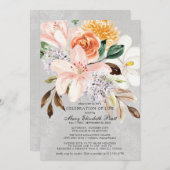 Dusty Pink Terracotta Florenz Feier des Lebens Einladung (Vorne/Hinten)