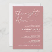 Dusty Pink The Night Before Probe Dinner Einladung (Vorderseite)