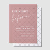 Dusty Pink The Night Before Probe Dinner Pergament Einladungen (Versetzt (Einladung))
