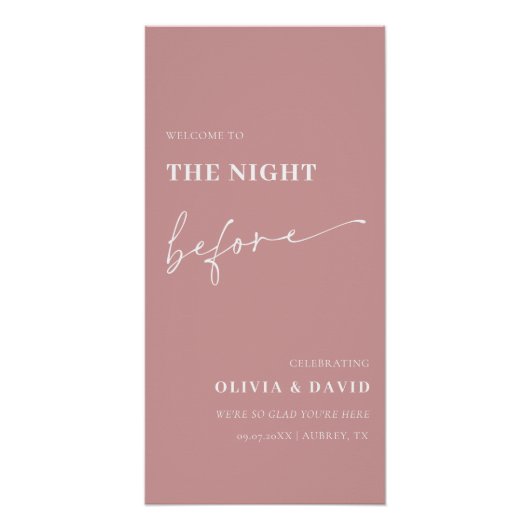 Dusty Pink The Night Before Probe Dinner Unterschr Poster (Vorderseite)