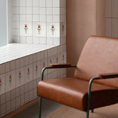 Dusty Pink Tulip Wall Decke Jugendstil Art Gibbons Fliese