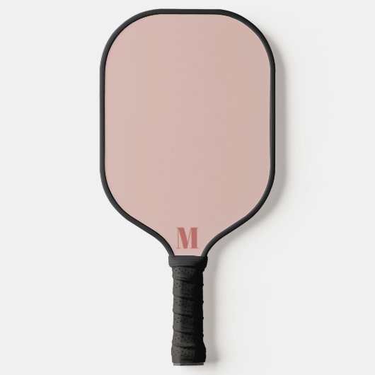 Dusty Pink und Alte Rose Moderne Monogramm Pickleball Schläger (Vorderseite)