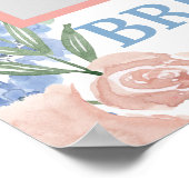 Dusty Pink und Blue Floral Foto Prop Frame Boho Poster (Ecke)