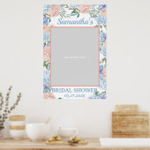 Dusty Pink und Blue Floral Foto Prop Frame Boho Poster (Küche)