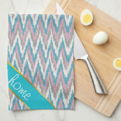 Dusty Pink und Blue iKat Geschirrtuch (Viertel Falte)