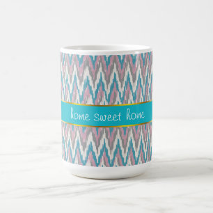 Dusty Pink und Blue iKat Kaffeetasse