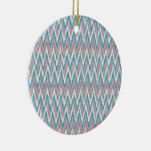 Dusty Pink und Blue iKat Keramik Ornament (Rechts)