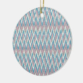 Dusty Pink und Blue iKat Keramik Ornament (Links)