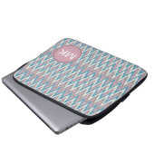 Dusty Pink und Blue iKat Laptopschutzhülle (Vorne Knopf)