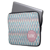 Dusty Pink und Blue iKat Laptopschutzhülle (Vorderseite Links)