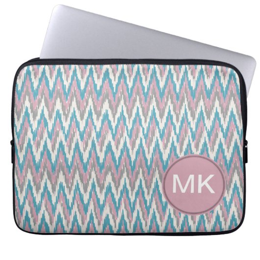 Dusty Pink und Blue iKat Laptopschutzhülle (Vorderseite)
