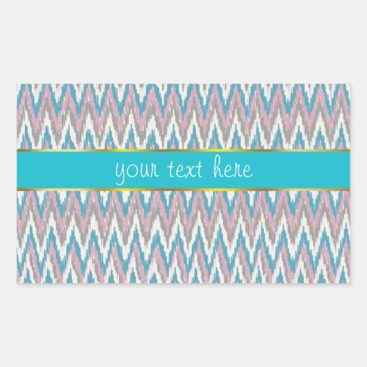 Dusty Pink und Blue iKat Rechteckiger Aufkleber (Vorderseite)