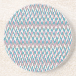 Dusty Pink und Blue iKat Sandstein Untersetzer