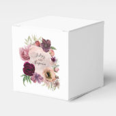 Dusty Pink und Burgund Red Floral Wedding Geschenkschachtel (Vorderseite)