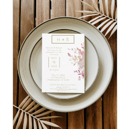 Dusty Pink und Gold Moderne Minimalistische Hochze Einladung