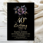 Dusty Pink und Gray Floral 40. Geburtstag Party Einladung<br><div class="desc">Mit dieser schwarzen Geburtstagsfeier laden Sie Ihre Freunde und Lieben zu Ihrem 40. Geburtstag ein. Das stilvolle, rosa und graue Blumenmotiv besticht durch seine besondere Atmosphäre. Der anpassbare Textbereich in dieser Einladungsvorlage ermöglicht es Ihnen, mühelos alle notwendigen Details für Ihre Geburtstagsfeier, einschließlich Datum, Uhrzeit, Veranstaltungsort und UAWG, einzubinden. Für Ihre...</div>
