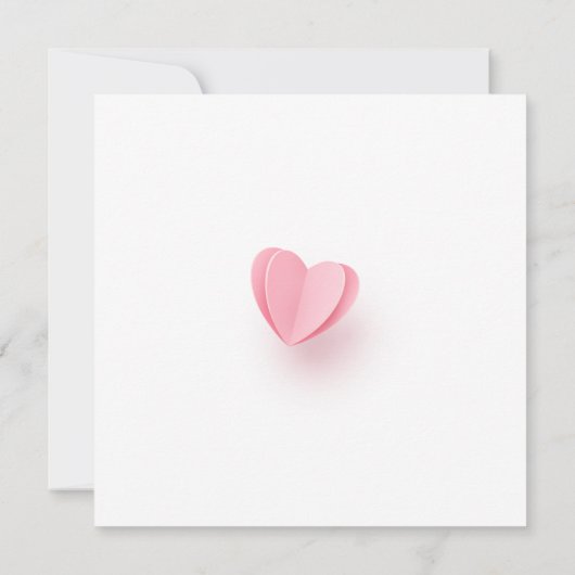 Dusty Pink und Herz Einladung (Rückseite)