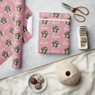 Dusty Pink Valentine's Custom Foto Stylish Modern Geschenkpapier