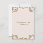 Dusty Pink Victorian Christian Wedding RSVP Card (Rückseite)