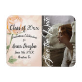 Dusty Pink Vintag Boho Rose Ankündigung Magnet (Horizontal)