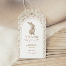 Dusty Pink Vintag Bunny Birthday Girl Vielen Dank