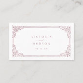 Dusty Pink Vintag Frame Elegant Bridal Registry Platzkarte (Rückseite)