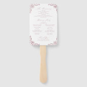 Dusty Pink Vintag Frame Elegantes Hochzeitsprogram Fächer (Rückseite)