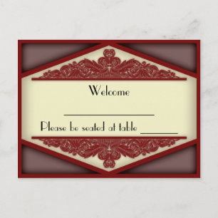 Dusty Pink Vintage, Platzkarte Postkarte