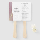 Dusty Pink Viva Magenta Elegantes Hochzeitsprogram Fächer (Vorne und Hinten)