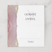 Dusty Pink Viva Magenta Wedding Platzkarte (Außenseite Aufgefaltet)