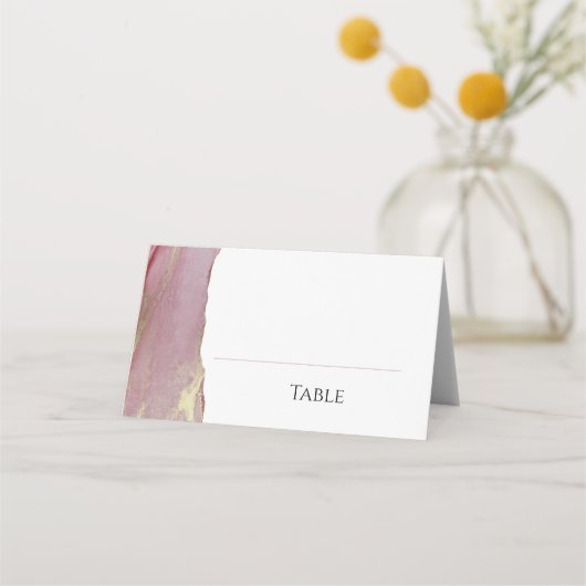 Dusty Pink Viva Magenta Wedding Platzkarte (Vorderseite)