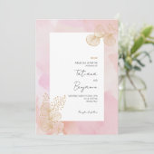 Dusty Pink Watercolor Delikate Hochzeit Einladung (Stehend Vorderseite)