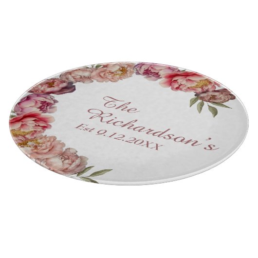 Dusty Pink Watercolor Peony Custom Schneidebrett (Ecke)