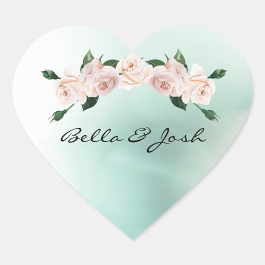 Dusty Pink Watercolor Rose Blüten Bug Herz-Aufkleber (Vorderseite)