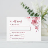 Dusty Pink Watercolor Wedding RSVP Karte (Stehend Vorderseite)