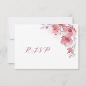 Dusty Pink Watercolor Wedding RSVP Karte (Rückseite)
