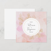 Dusty Pink Watercolor Wedding Save the Date (Vorne/Hinten)
