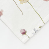 Dusty Pink Watercolor Wildflower Name Fleecedecke (Ecke)