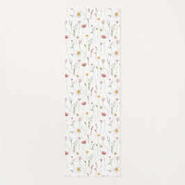 Dusty Pink Watercolor Wildflower Yogamatte