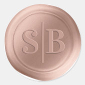 Dusty Pink Wax Siegel Wedding Monogram Sticker (Vorderseite)