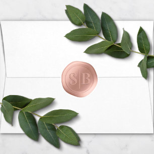 Dusty Pink Wax Siegel Wedding Monogram Sticker