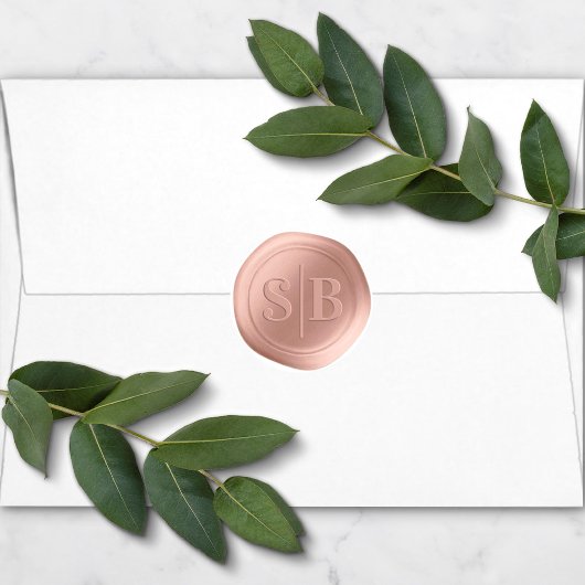 Dusty Pink Wax Siegel Wedding Monogram Sticker