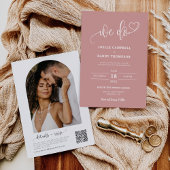 Dusty Pink We Do Boho Wedding QR Code Arch Foto Einladung