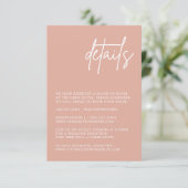 Dusty Pink Wedding Card Begleitkarte (Stehend Vorderseite)